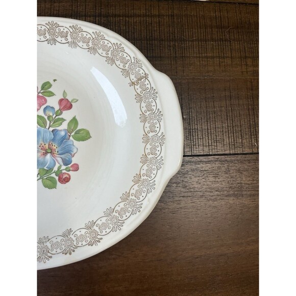 FRENCH SAXON CHINA UNION MADE U.S.A.~22 KT GOLD 2 SERVING PLATTERS AND BOWL VTG - Picture 14 of 16